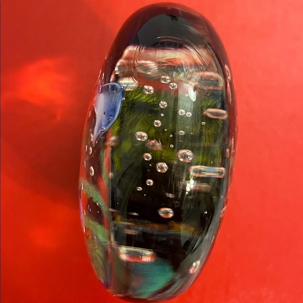 Vintage Art Glass Tropical Fish Aquarium Paperweight Sea Life Coral Reef 4.5”H
